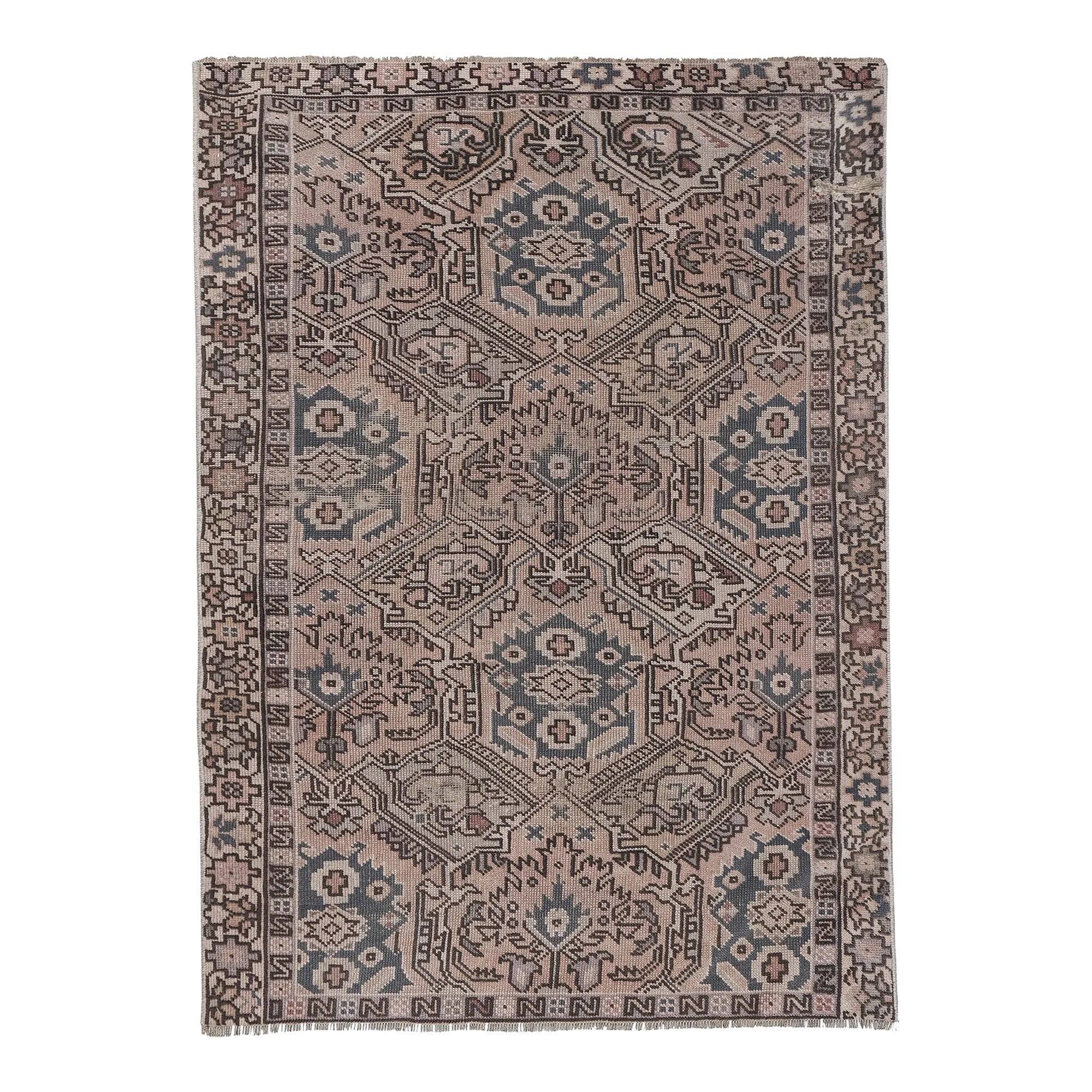 Vintage Turkish rug handmade 100x138 cm