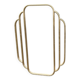 Art Deco style mirror in patinated gold iron 85 x 60 cm
