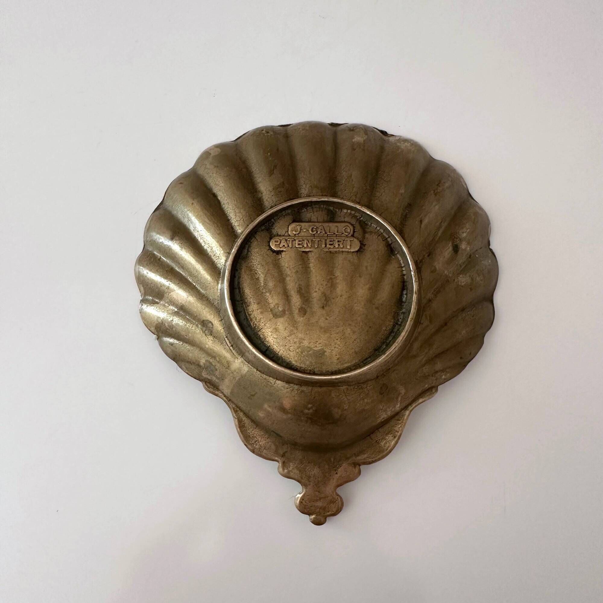 Brass shell dish, soap dish from around 1900 by "J. Gallo"