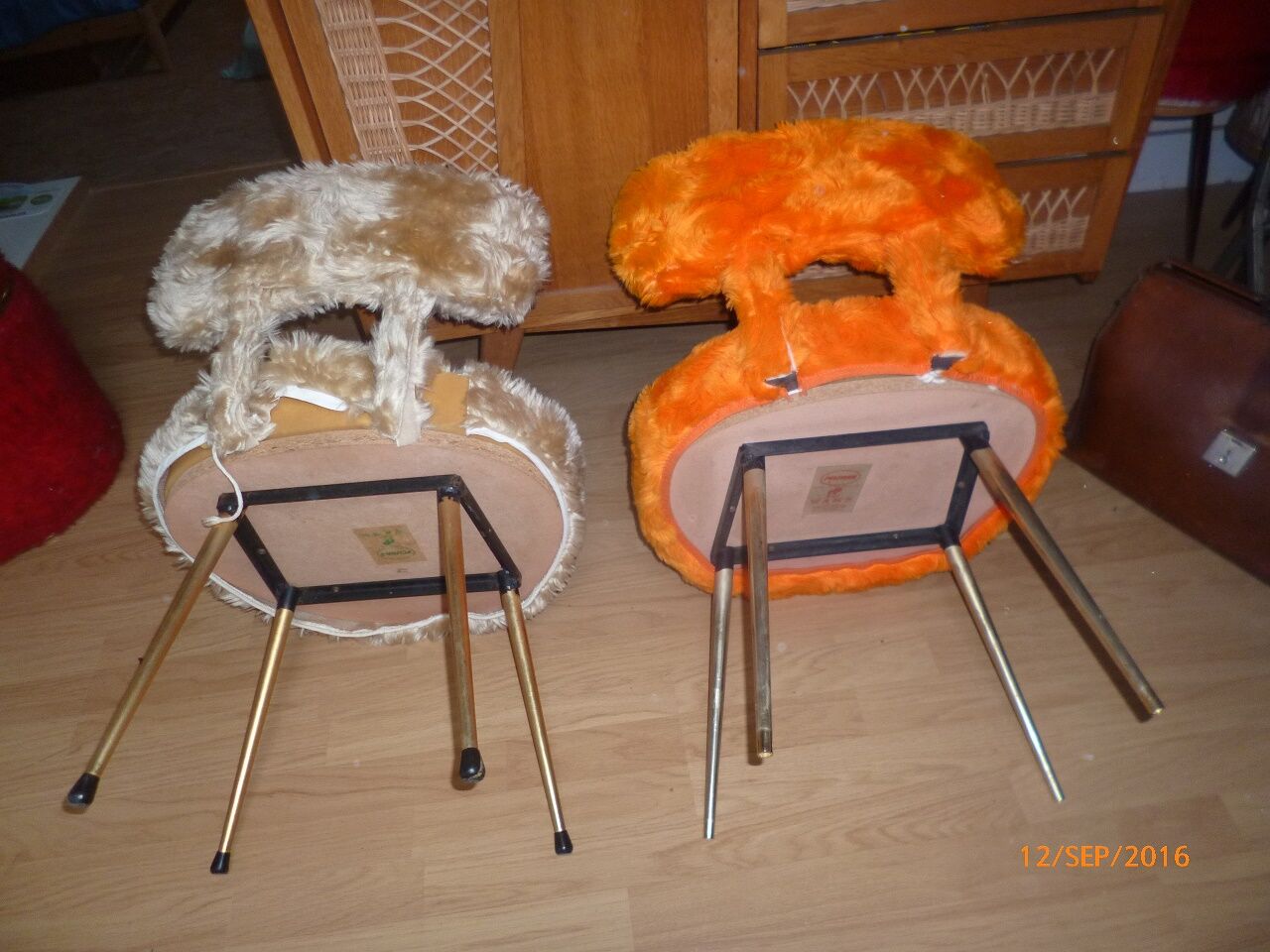 Lot 2 chairs PELFRAN vintage 1970 marmoset