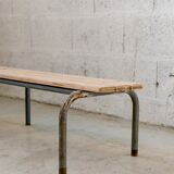 School bench grey metal