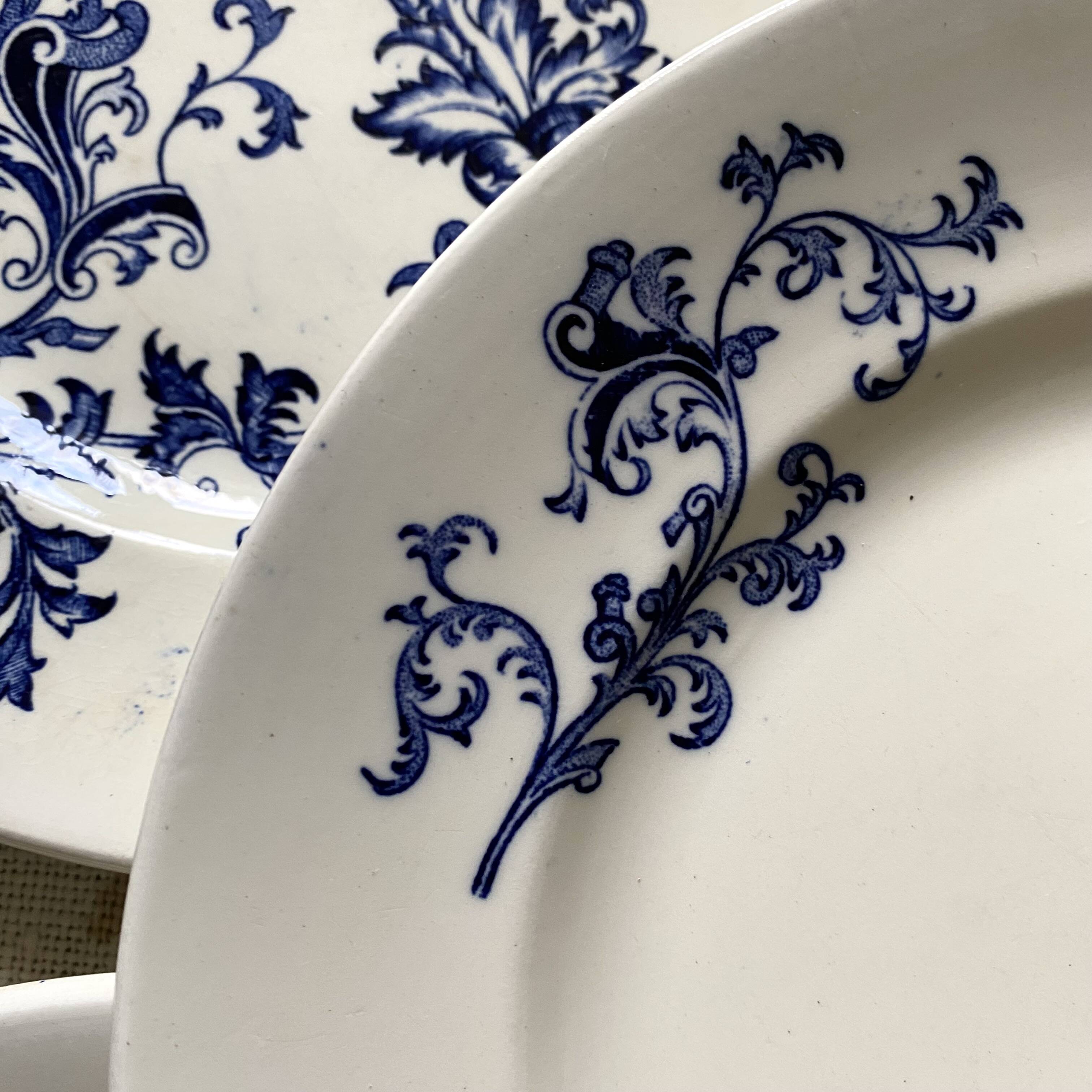 Sarreguemines ironstone flat plates, Damascus model