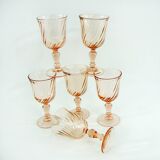 6 Rosaline wine glasses Luminarc Arcoroc France - vintage 80s