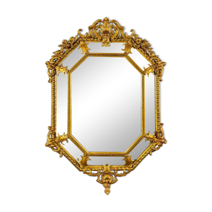 Miroir ancien octogonal - richement