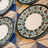 8 Boch dessert plates with walnut decor