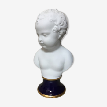 Child bust in limoges porcelain