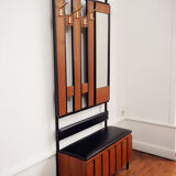 Vintage coat hanger with mirror and chest