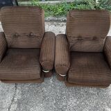 Velvet and chrome armchair italy 60s