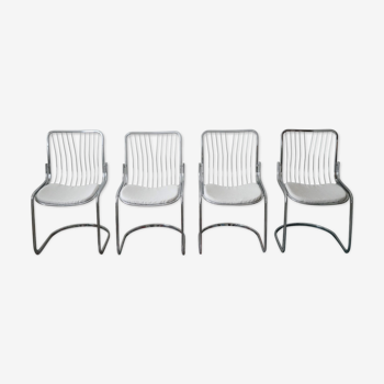 4 chairs in chrome metal