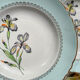 6 vintage white and green porcelain soup plates Iris Moulin des Loups "Sargosse" 1950s