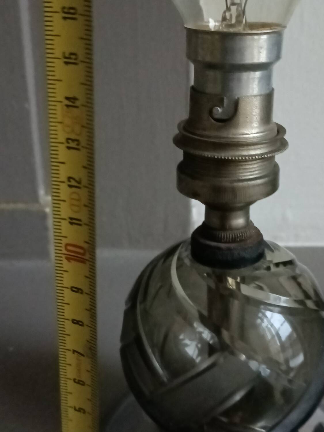 Petite lampe en cristal, art déco