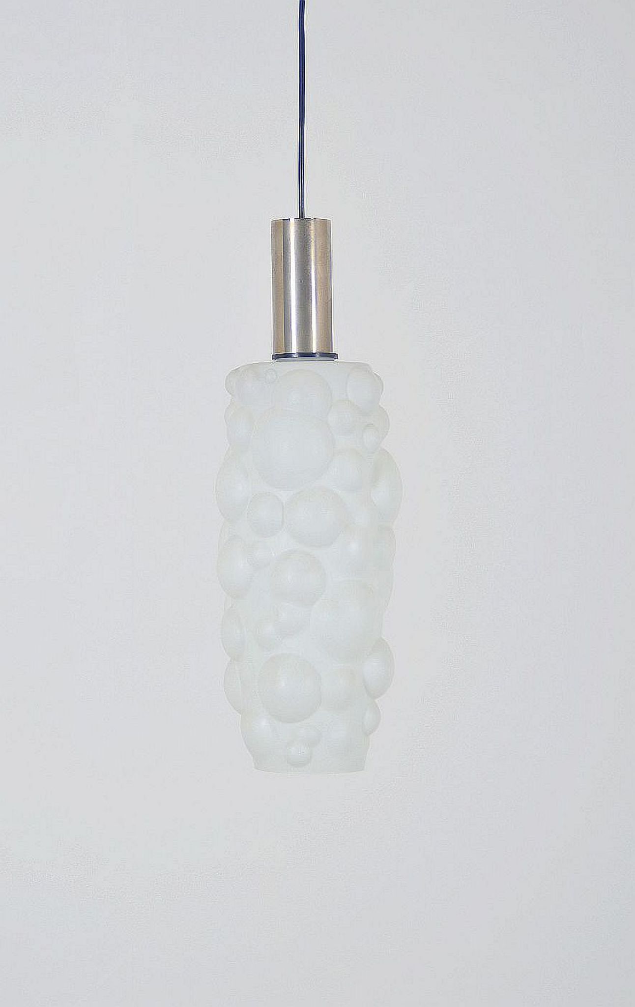 Vintage hanging lamp in glass with organic shape, 1960s