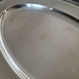 Plat ovale de service en métal argenté modèle Rubans croisés, Christofle