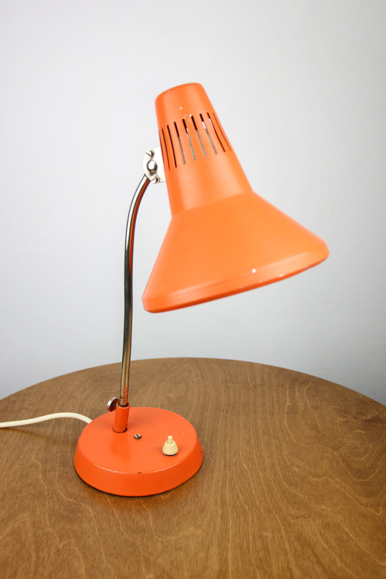 Adjustable Desk Lamp in Orange Painted Metal from TEP, 1970s