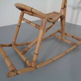 Large Bamboo Rocking Horse by Dirk van Sliedregt for Rohé Noordwolde, 1950s