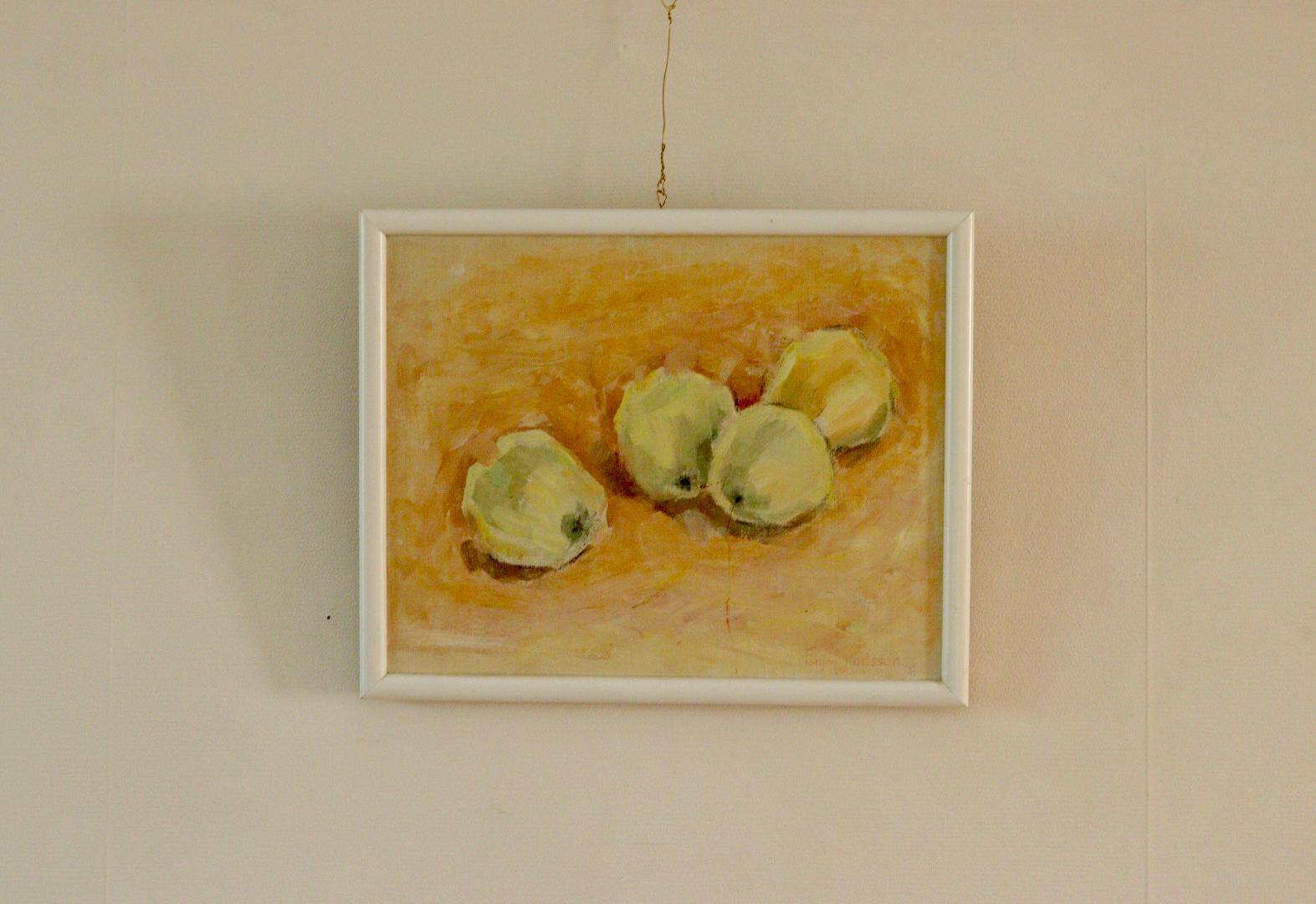 Oil on panel "Four Apples" by Torgny Karlsson