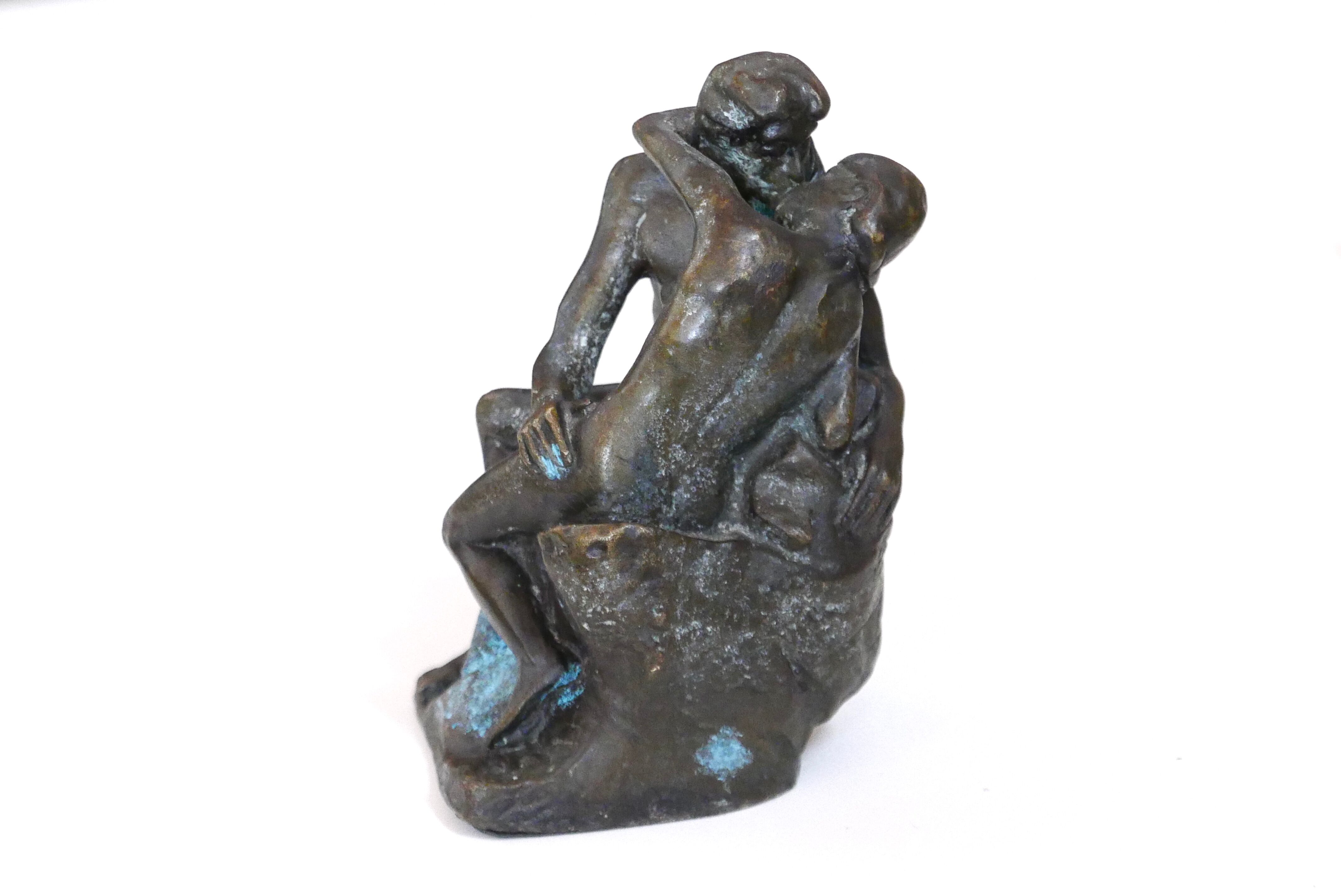 Presse papier le baiser de rodin en bronze