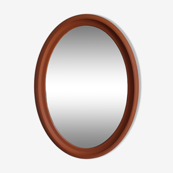 Miroir ovale patiné terracotta