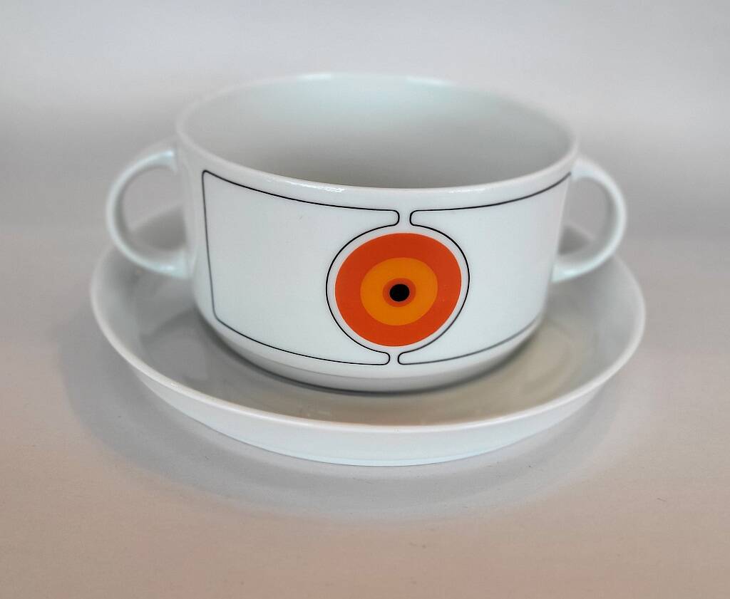 Thomas (Rosenthal) Eclipse Soup Bowl with Saucer Set of 2