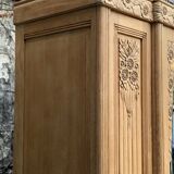 Parisian Art Deco style wardrobe in solid raw oak, 1950