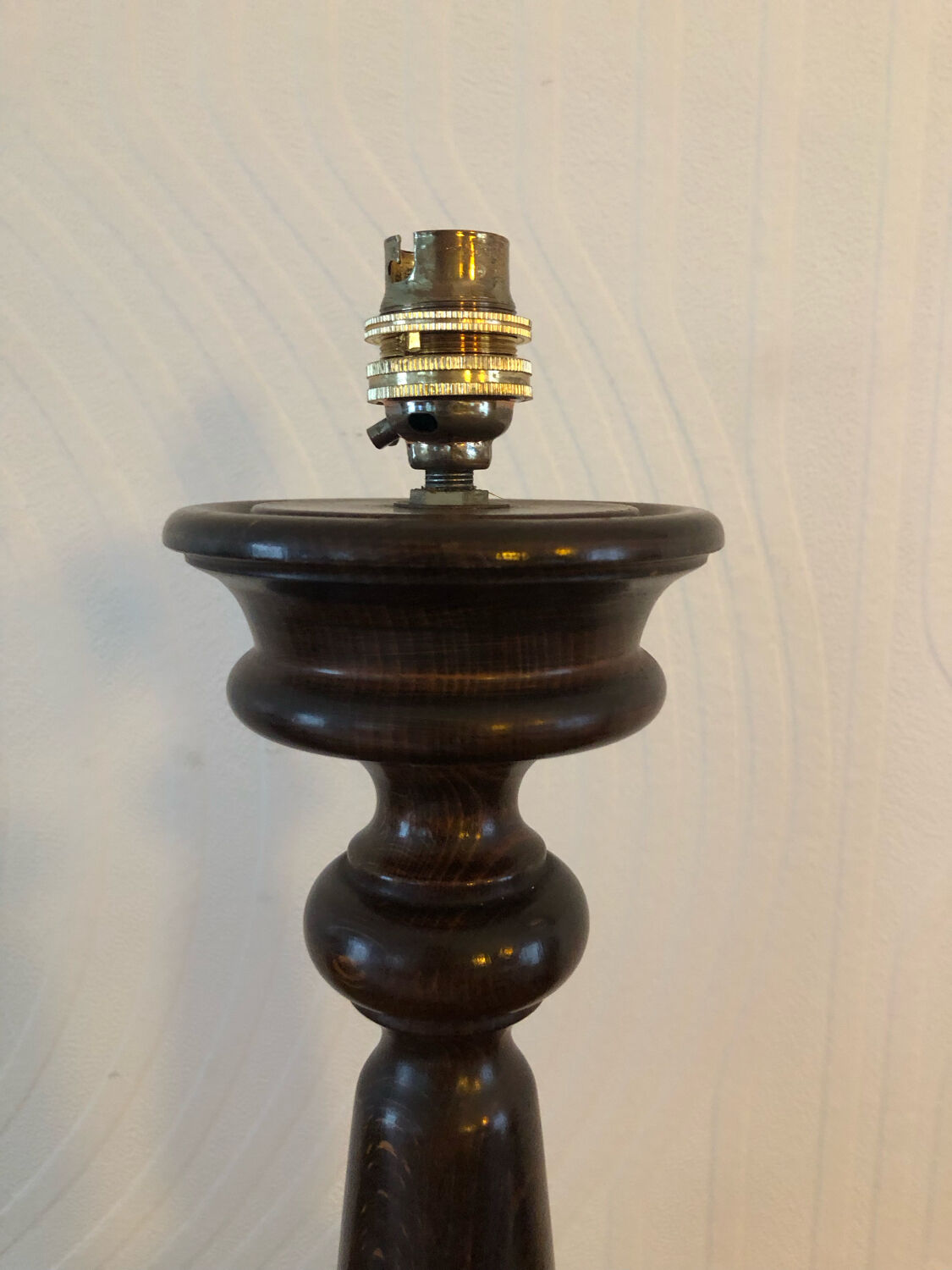 Vintage turned wooden lamp foot