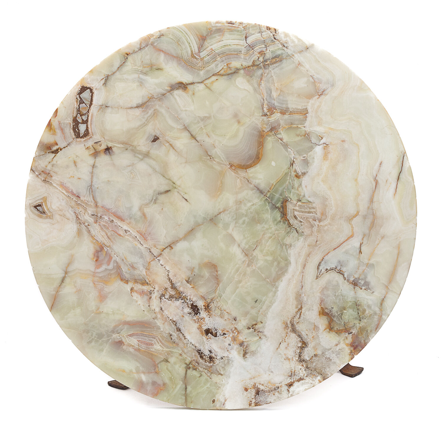 Round table wrought iron onyx, 1950