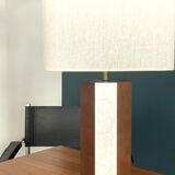 La Luco lamp with walnut varnish and white gold finish