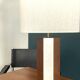 Lampe La Luco finition vernis noyer & or blanc
