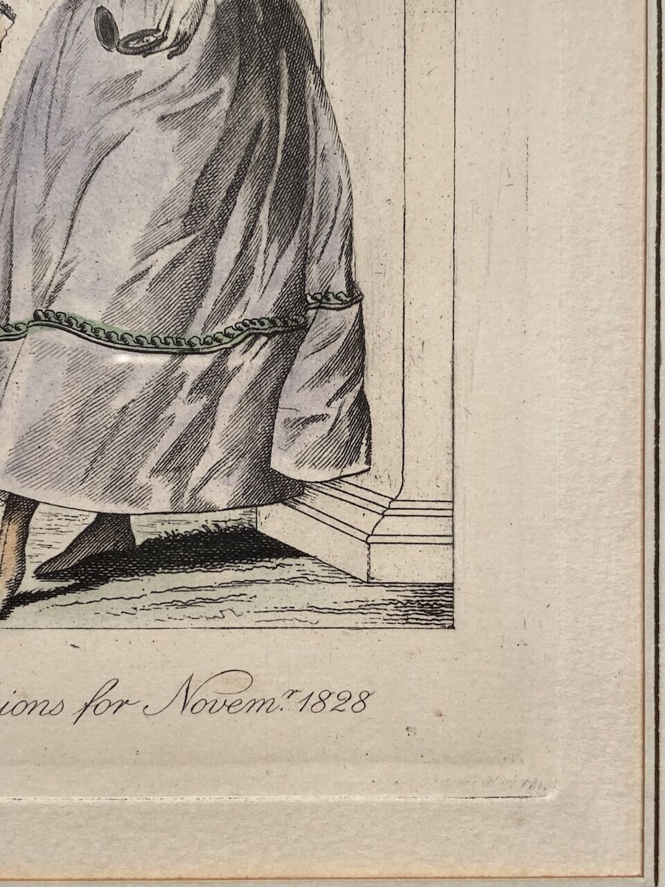Gravure de mode, les Parisiennes , datée 1828