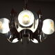 Mazzega chandelier in murano glass, chrome and wood, 1970's