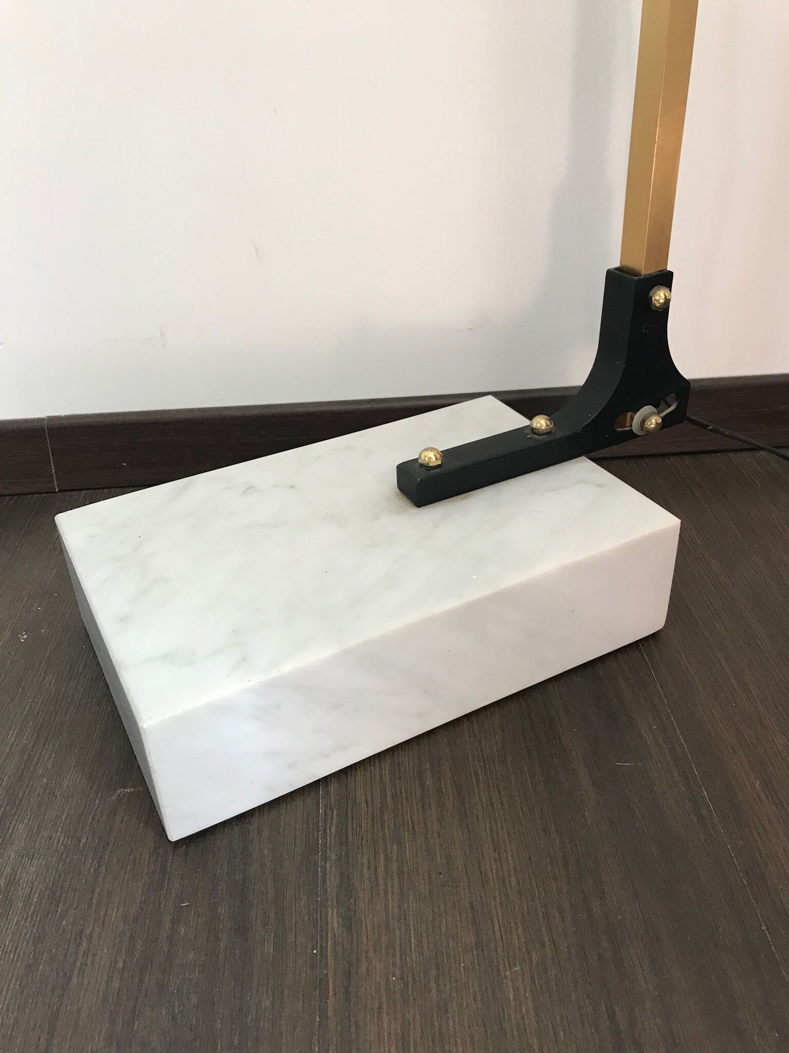 Arc floor lamp gilded stretch 70s