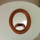 Vintage oval mirror in solid oak 36*31 cm