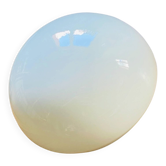 Ceiling light or half-moon wall lamp, half-spherical, 20 cm, opal glass.