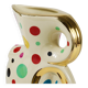 Boch Frères Pichet / Mid-Century Jug in Gold and Polka Dots, Belgium, 1950s