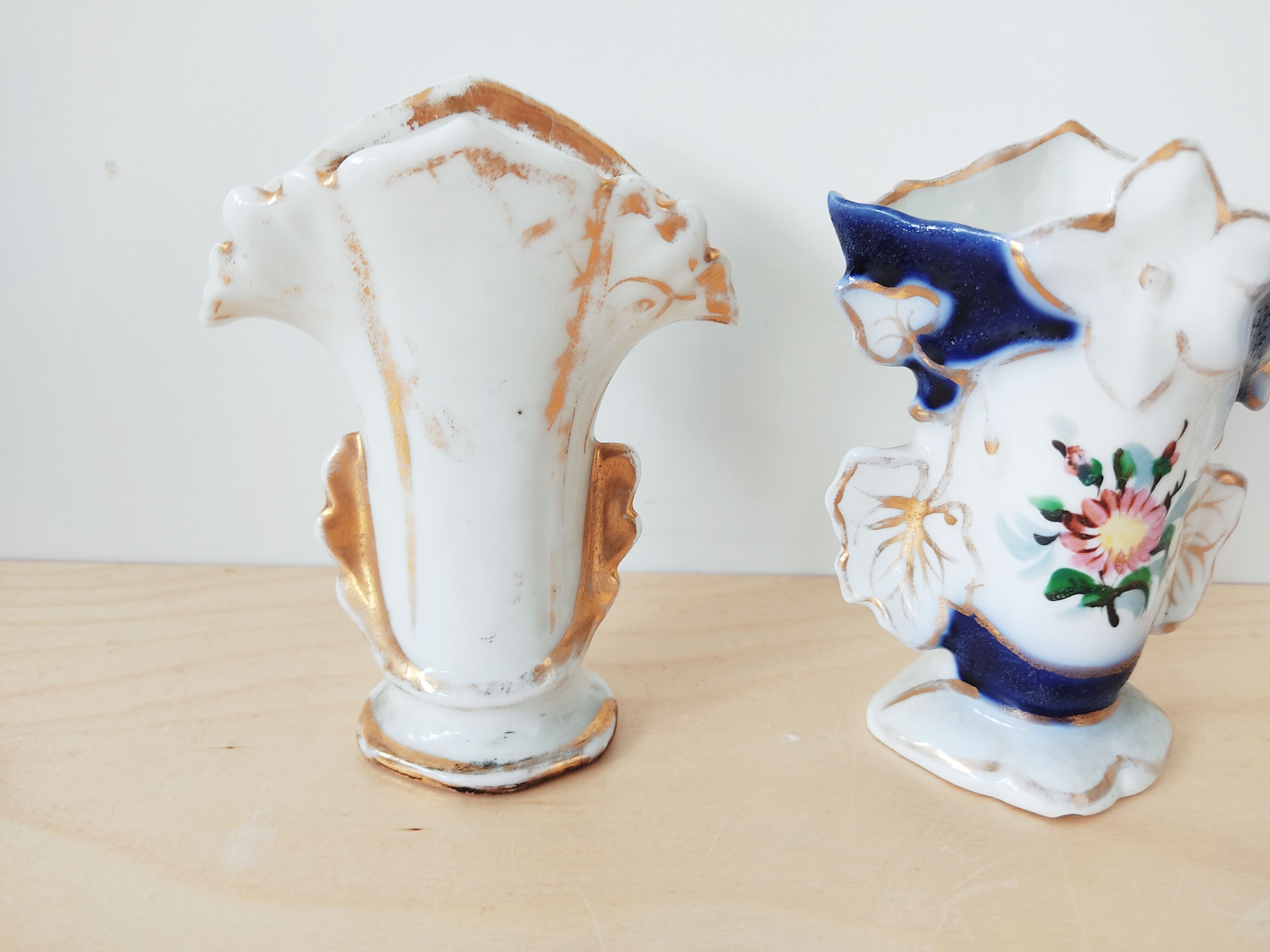 Ensemble de 3 vases cornets, vases de marié