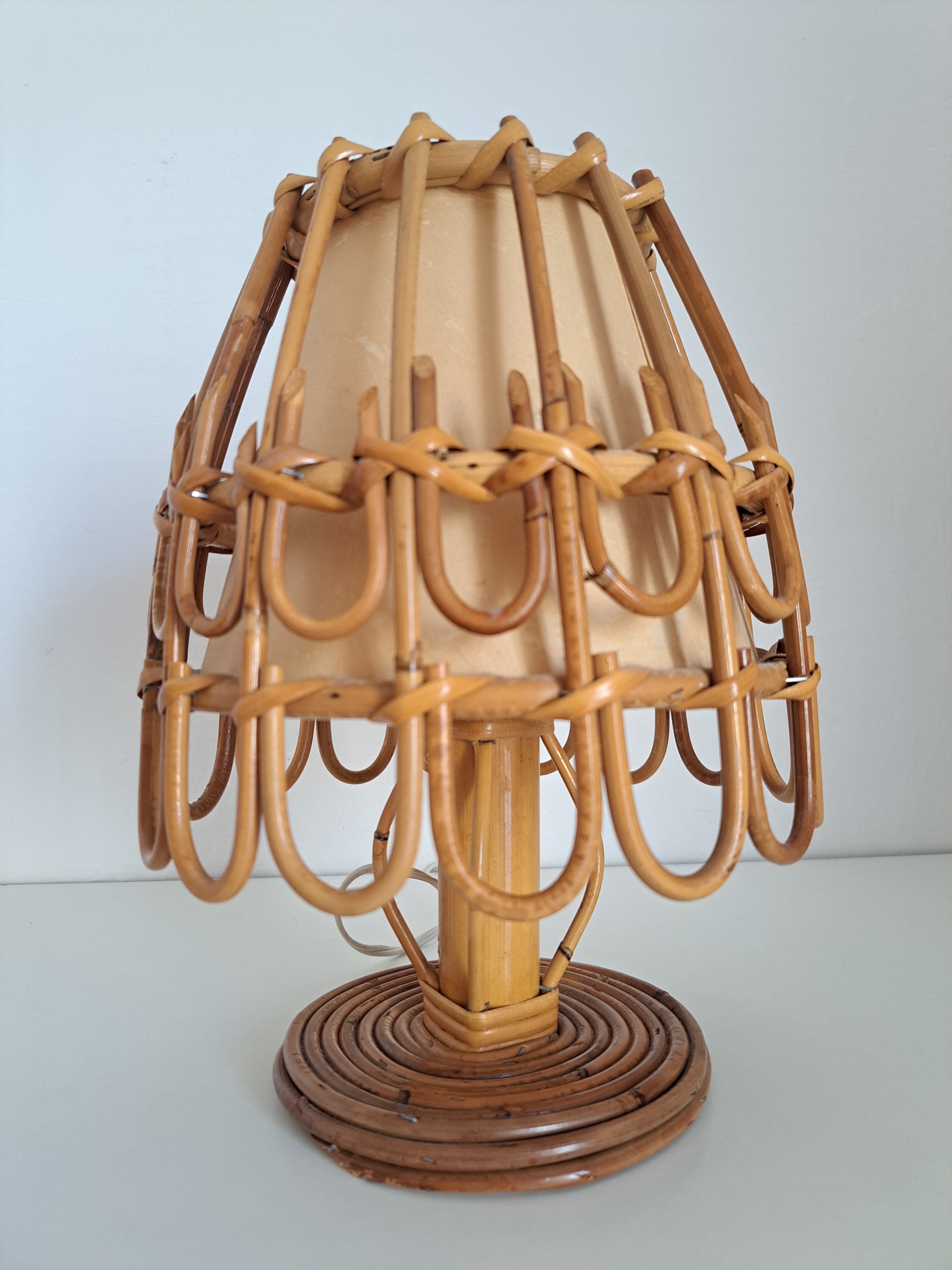 Pair of vintage bamboo lamps