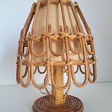 Pair of vintage bamboo lamps