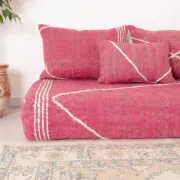 Moroccan cotton pink rug for the floor.
