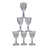 Set 6 verres goutte ciselés