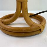 Vintage table lamp rattan and wicker 1970
