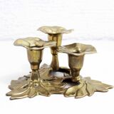 Brass flower candle holder