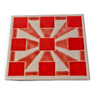 Tic-tac-toe game, enameled ceramic, Italy, 1980