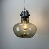 Smoked glass pendant lamp by Nettelhoff Leuchten 1970