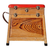 Ancien coffre de pêcheur, tabouret de métier  vintage