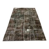 Distressed vintage turkish patchwork rug 217x151 cm wool medium