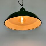 Industrial Green Enamel Factory Lamp from Benjamin, 1960s