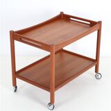 "AT-45" teak serving trolley by Hans Wegner for Andreas Tuck / Mid-century Danish modern design / 1960s