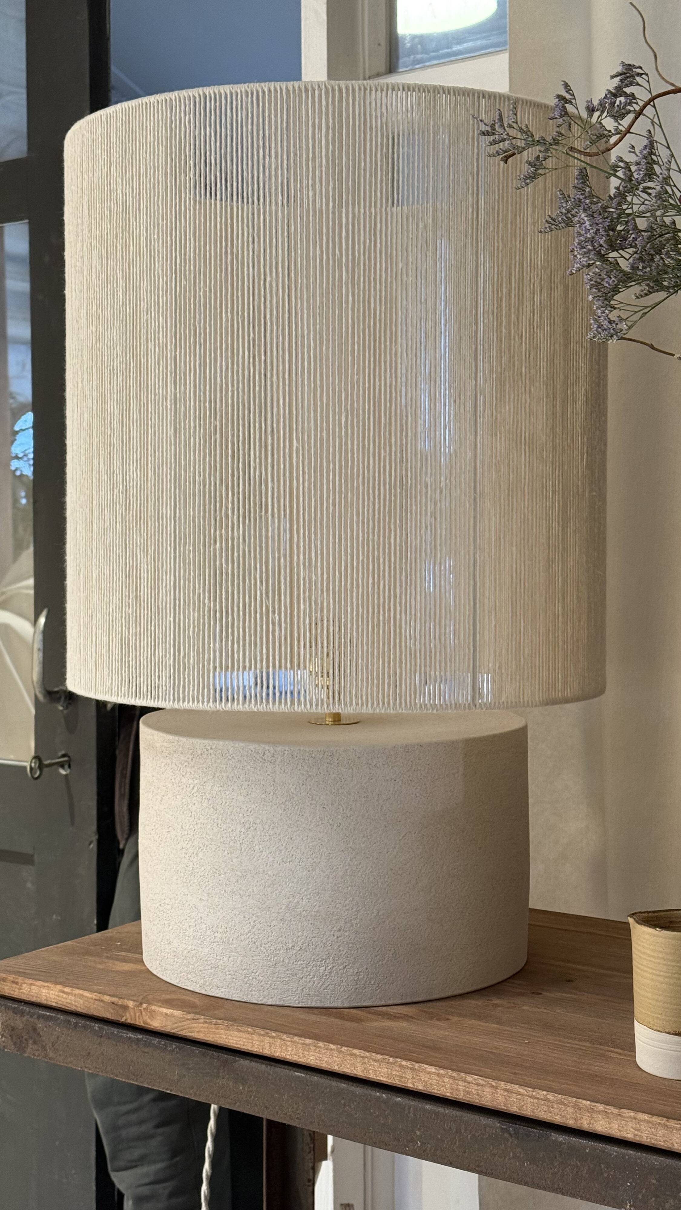 White Stone Table Lamp
