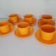 Vintage orange plastic coffee cups x 6