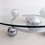 Chrome & Glass Sputnik Coffee Table 1960's